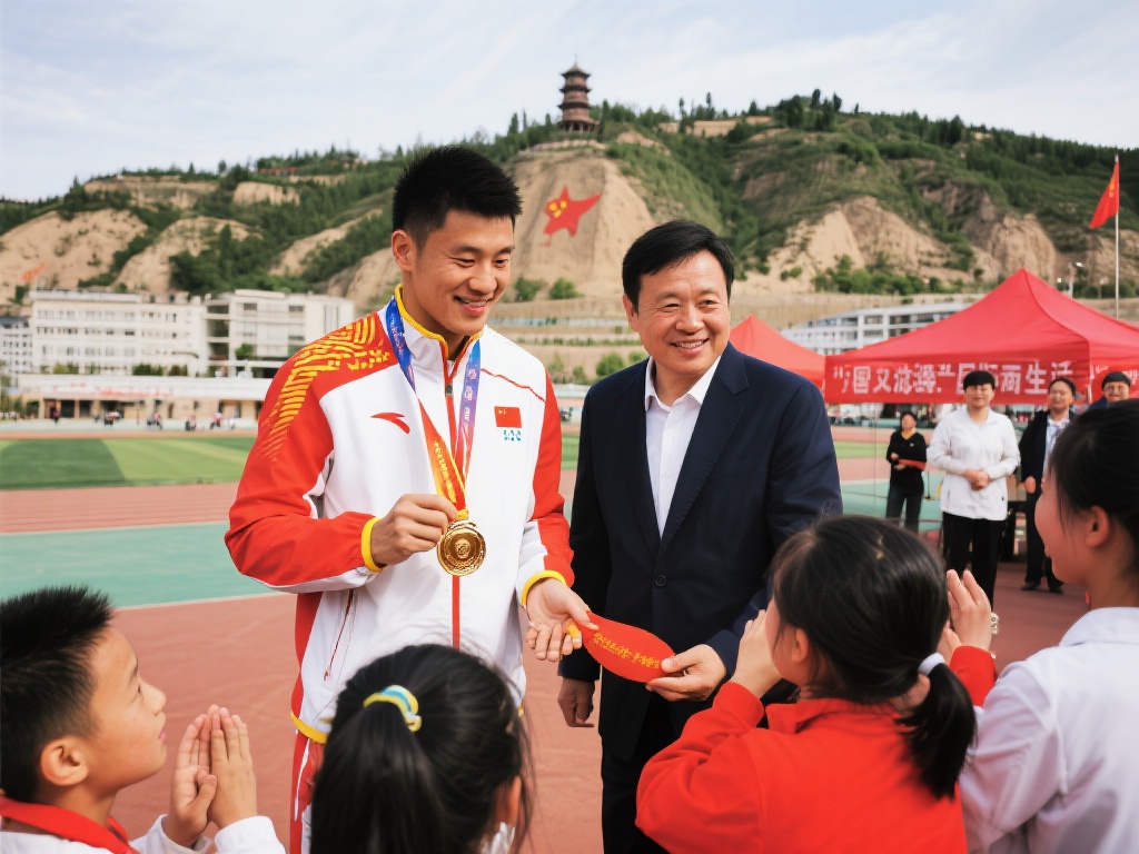 奥运冠军延安行:传递榜样力量启迪新征程 冠军们在延安的举动,不只是一次文化交流,